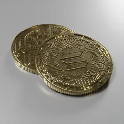 Solana (SOL) cryptocurrency golden coin