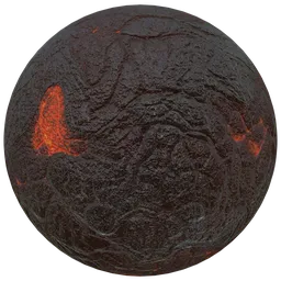 High-resolution Core Lava PBR texture for 3D rendering in Blender, with detailed molten surface and glowing magma.