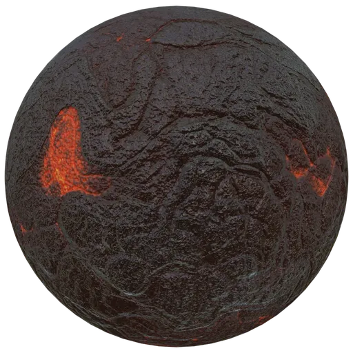 High-resolution Core Lava PBR texture for 3D rendering in Blender, with detailed molten surface and glowing magma.