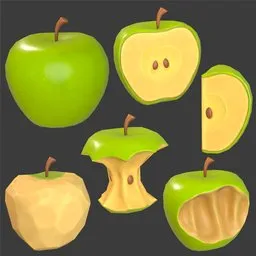 Stylized green apples