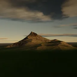 Highly detailed 3D mountain model with realistic textures suitable for Blender rendering and landscape visualization.