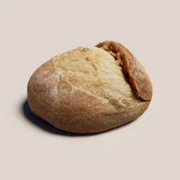 High-resolution 3D model loaf of bread, ideal for Blender rendering with detailed textures.