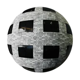 Modern White Brick Wall with Windows