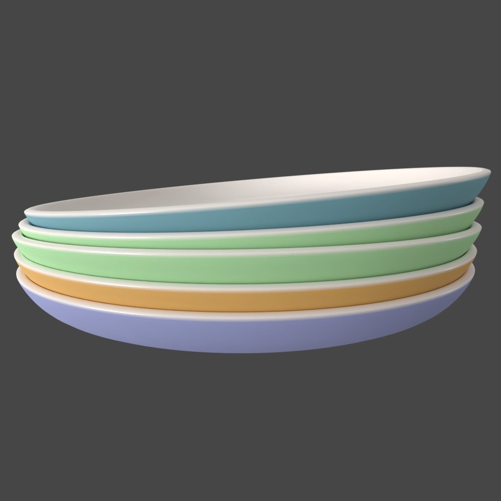 BlenderKit Download the Ceramic Plates Stacked model