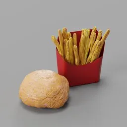 Hamburger with French Fries