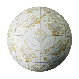 White Marble Tiles with Gold Veins