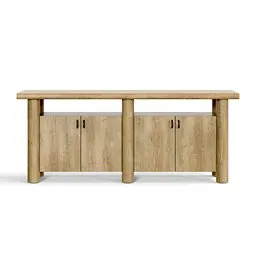 Rustic Oak Wood Credenza