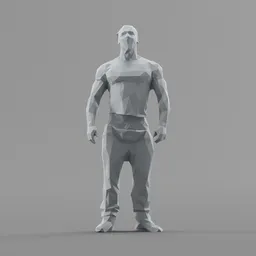 Lowpoly Male Bodybuilder
