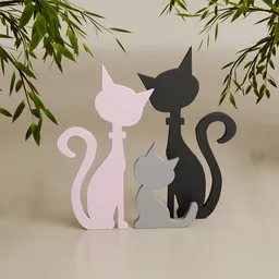 Cute Simple Cat Family Props