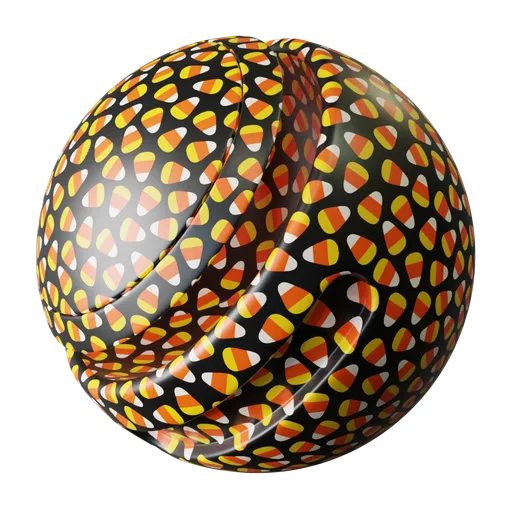 Colorful PBR Candy Wrapping Paper texture for 3D rendering with reflection and roughness controls, scalable for Blender.