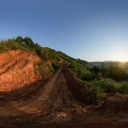 Dirt road at sunrise