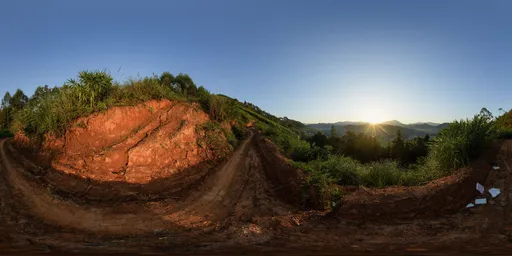 Dirt road at sunrise