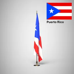 Puerto Rico Ceremonial flag on stand