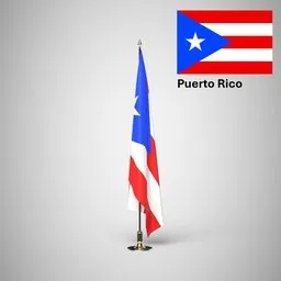 Puerto Rico Ceremonial flag on stand