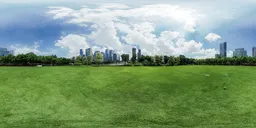 Urban grass under the clouds 16k