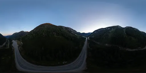Aerial Valley at Sunny Sunrise