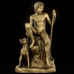 statue of Brass Shepherd boy