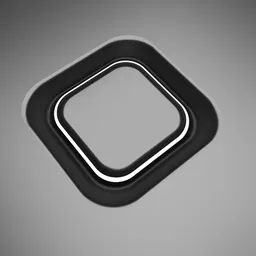 "Snap On Emission Decal Square 3D Model with White Line by Muggur for Science and Miscellaneous Category. Made using Blender and Decal Machine, with Smooth Curves and Stylized Border. Ideal for Appgamekit Projects and Oil Slick Designs."