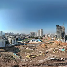 Highsky building river sunshine clouds