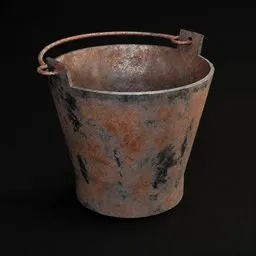 Rusty metal bucket