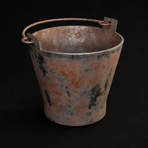 Rusty metal bucket