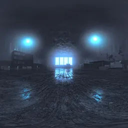 Industrial Foggy cold Lights HDRi