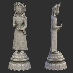 Tibetan Altar Figure Weathered Stone