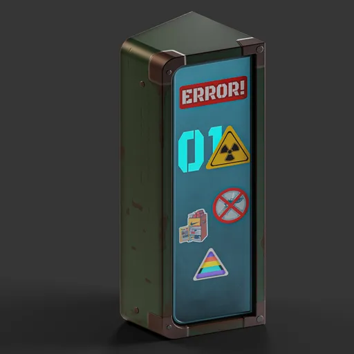 Stylized Sci-Fi Wall Cabinet
