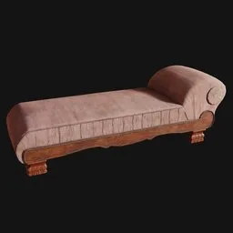 Vintage Recamier Chaise Daybed Pink