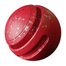 Red damaged paint metal