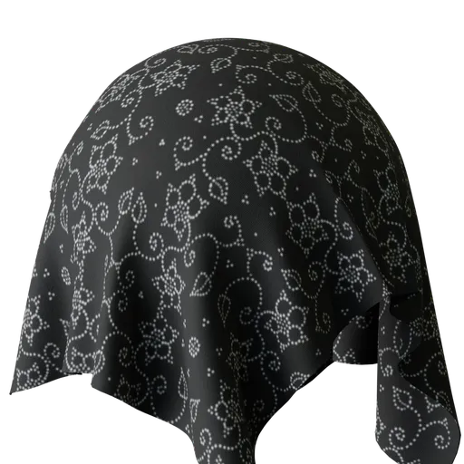White black dot flower fabric