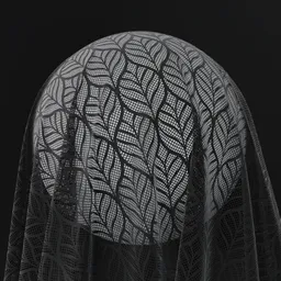High-resolution PBR fishnet lace fabric texture for 3D modeling and rendering in Blender and other applications.
