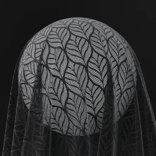 High-resolution PBR fishnet lace fabric texture for 3D modeling and rendering in Blender and other applications.