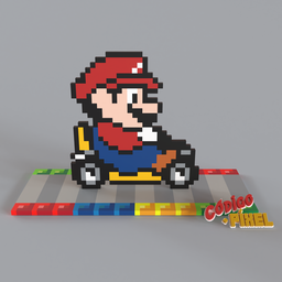 SMK003 - Super Mario Kart Mario Voxel Art