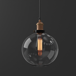 Detailed 3D rendered glass pendant light with Edison bulb for Blender artists and industrial design visualization.