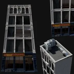 Urban Restaurant and Building Facade