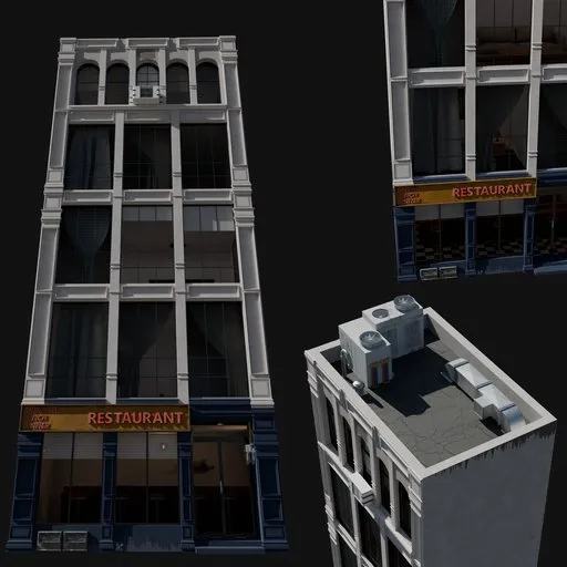 Urban Restaurant and Building Facade