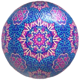 Blue Magenta Ceramic Tile
