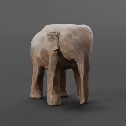 Wooden Elephant Figurine