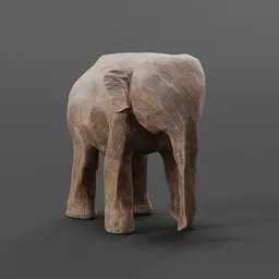 Wooden Elephant Figurine