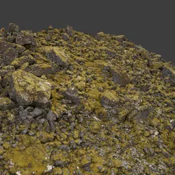 Green Moss Rock Hill Photoscan