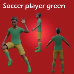 Soccer player green