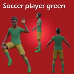 Soccer player green