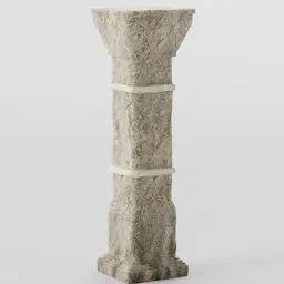 Detailed stone texture on a 3D modeled Egyptian pillar, ideal for Blender architectural rendering.