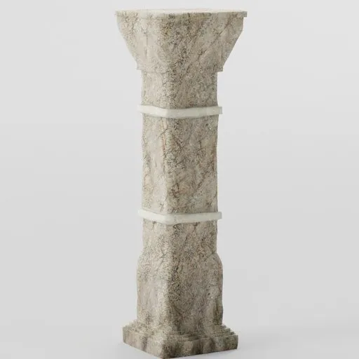 Detailed stone texture on a 3D modeled Egyptian pillar, ideal for Blender architectural rendering.