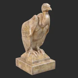Vulture beige marble statue