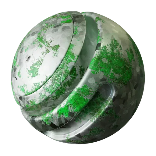Chipped Painted Galvanized Metal Green