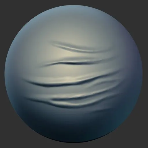 ER Fabric Brush 19 effect for 3D sculpting in Blender, creating realistic shirt wrinkles and fabric textures.