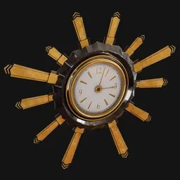 Art Deco Sunburst Wall Clock