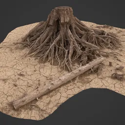 Tree Stamp  and Roots Photoscan